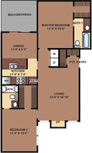2-2 FLAT 1020 floor plan